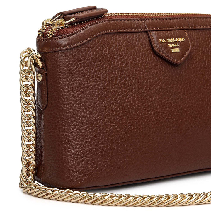 Small Wax Leather Baguette - Espresso