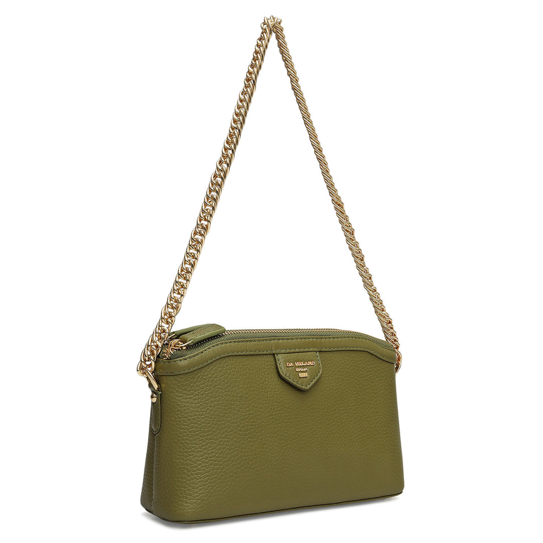 Small Wax Leather Baguette - Fern