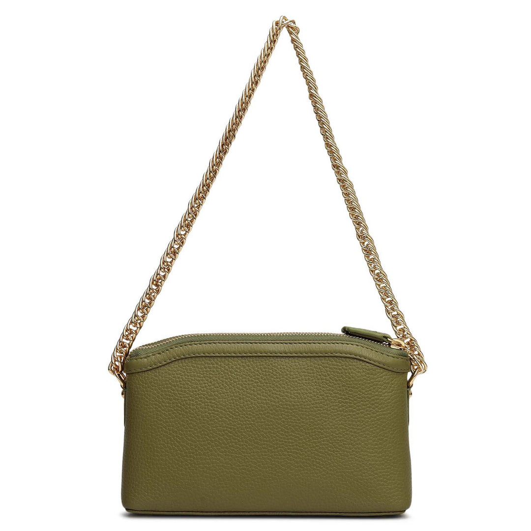 Small Wax Leather Baguette - Fern