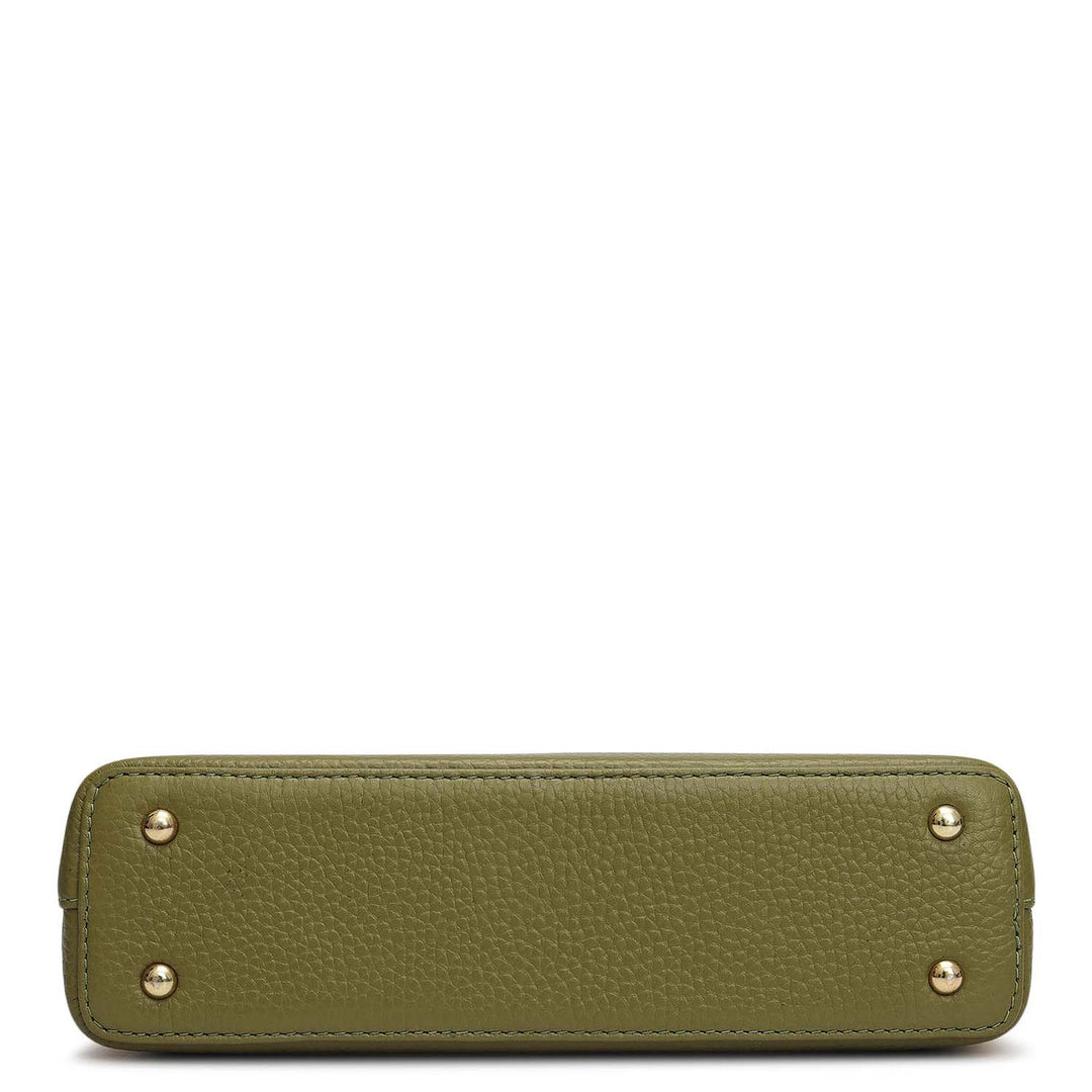 Small Wax Leather Baguette - Fern