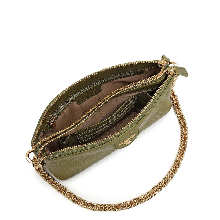 Small Wax Leather Baguette - Fern