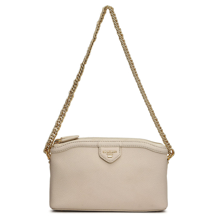 Small Wax Leather Baguette - Marshmallow