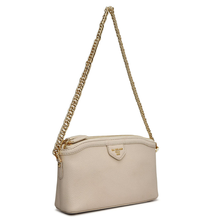 Small Wax Leather Baguette - Marshmallow