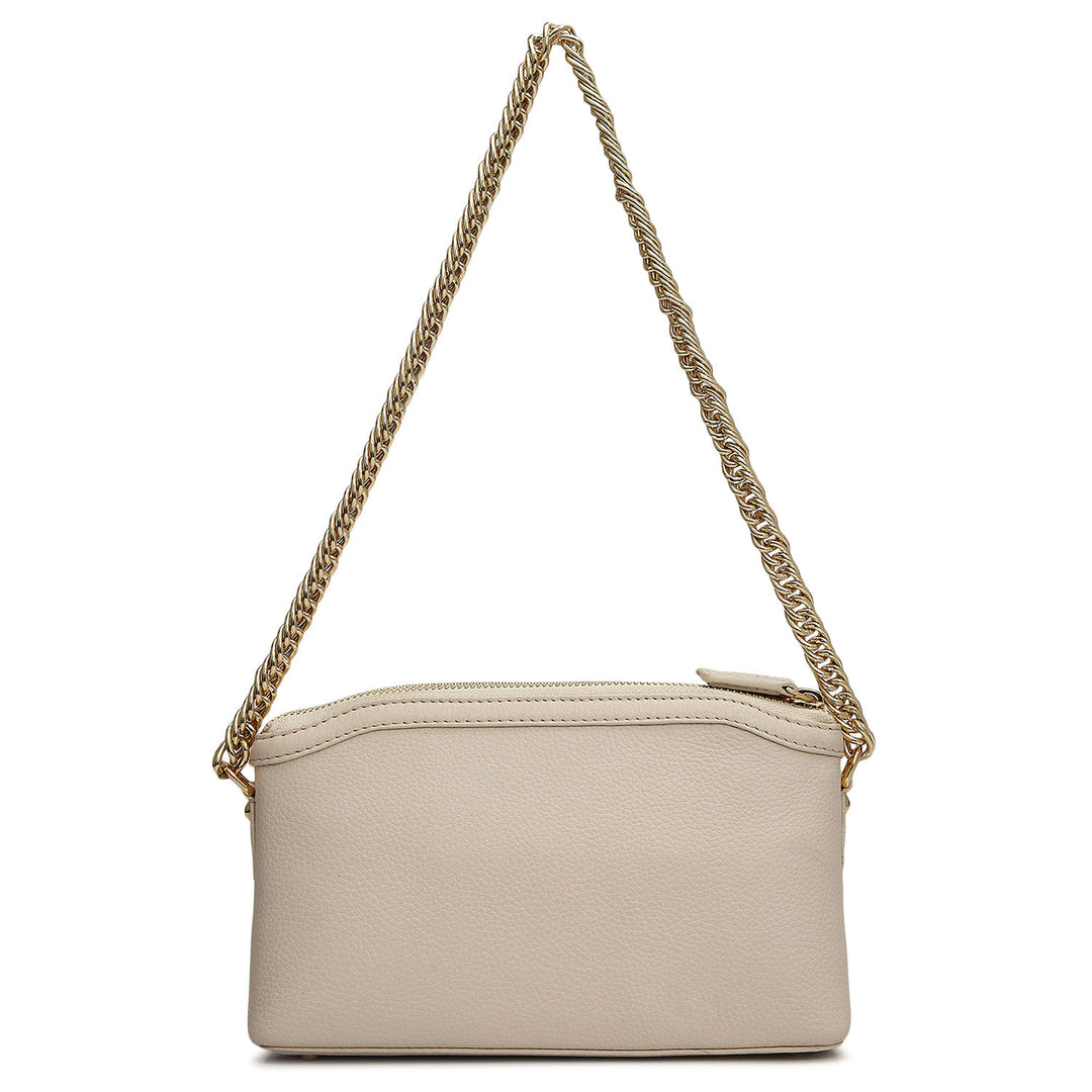 Small Wax Leather Baguette - Marshmallow