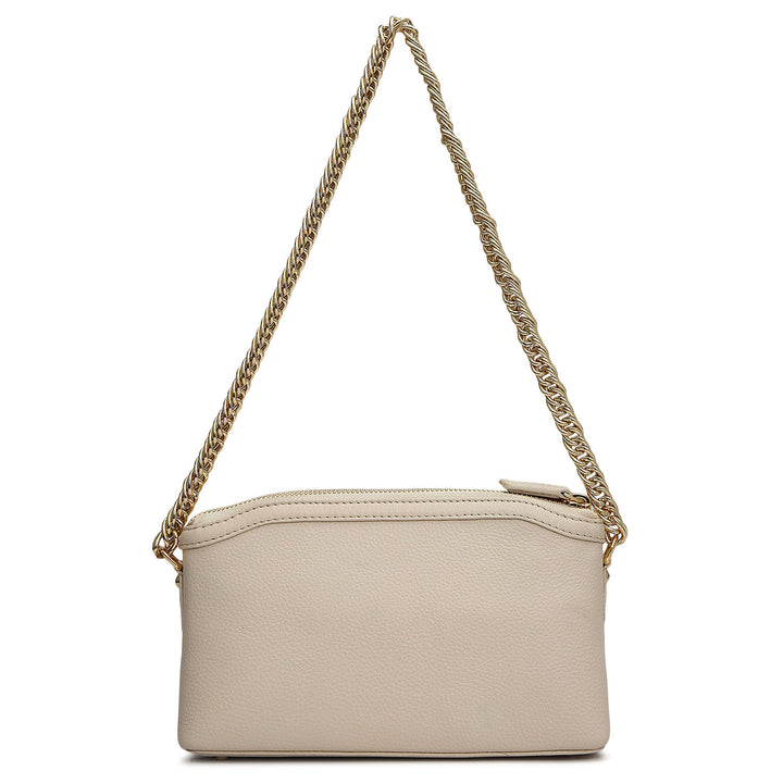 Small Wax Leather Baguette - Marshmallow