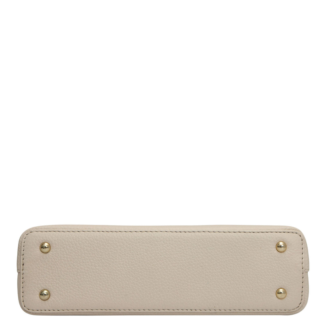 Small Wax Leather Baguette - Marshmallow