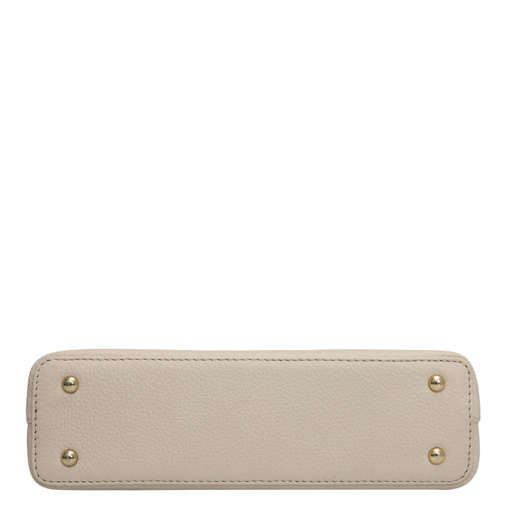 Small Wax Leather Baguette - Marshmallow