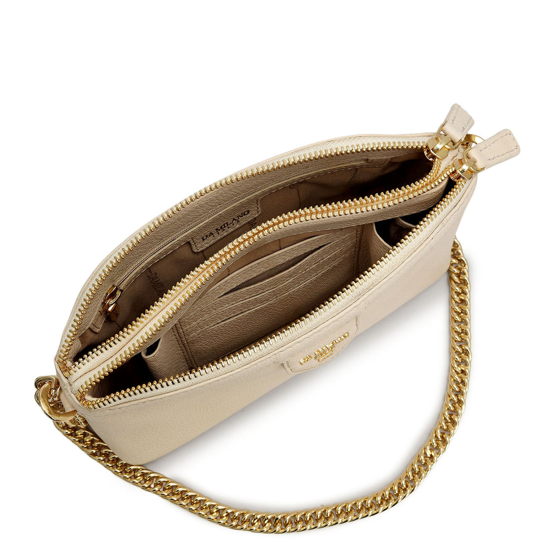 Small Wax Leather Baguette - Marshmallow