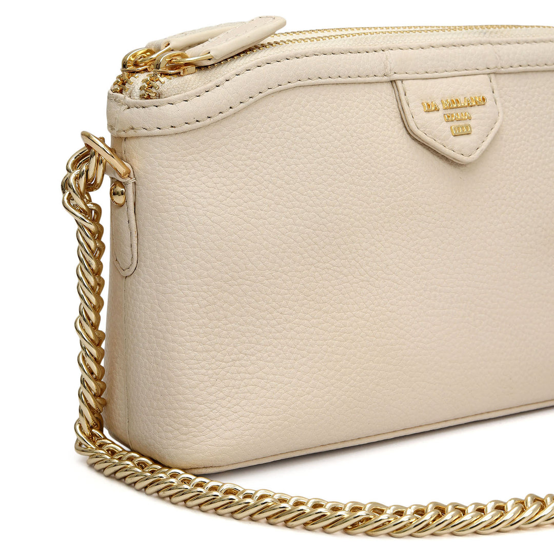 Small Wax Leather Baguette - Marshmallow