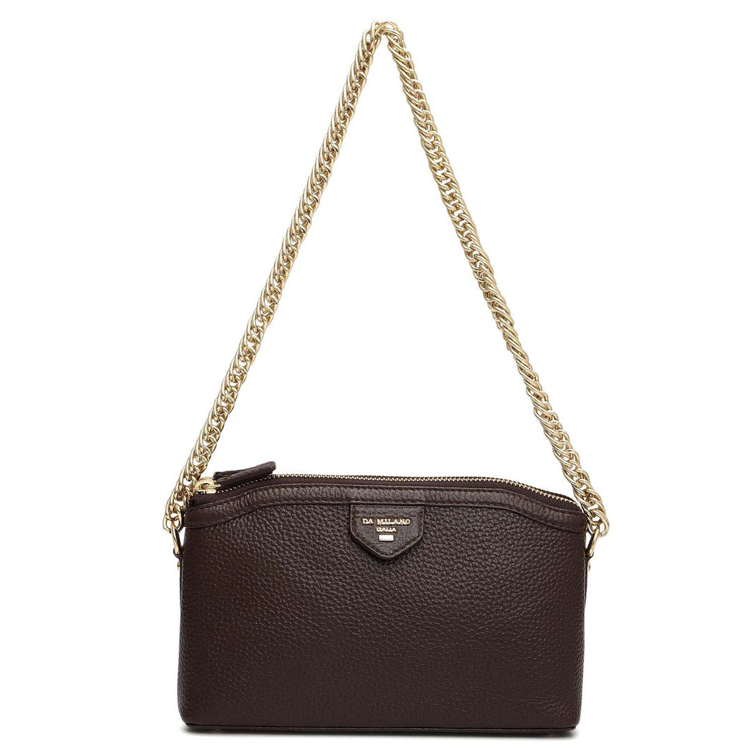 Small Wax Leather Baguette - Mocha