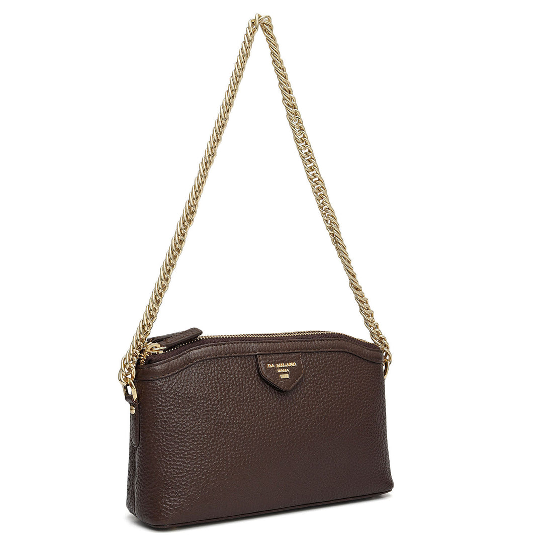 Small Wax Leather Baguette - Mocha