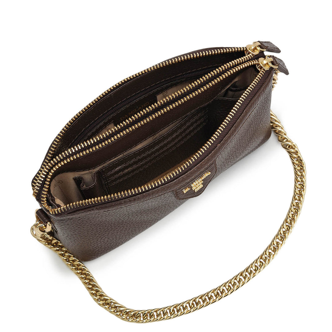 Small Wax Leather Baguette - Mocha