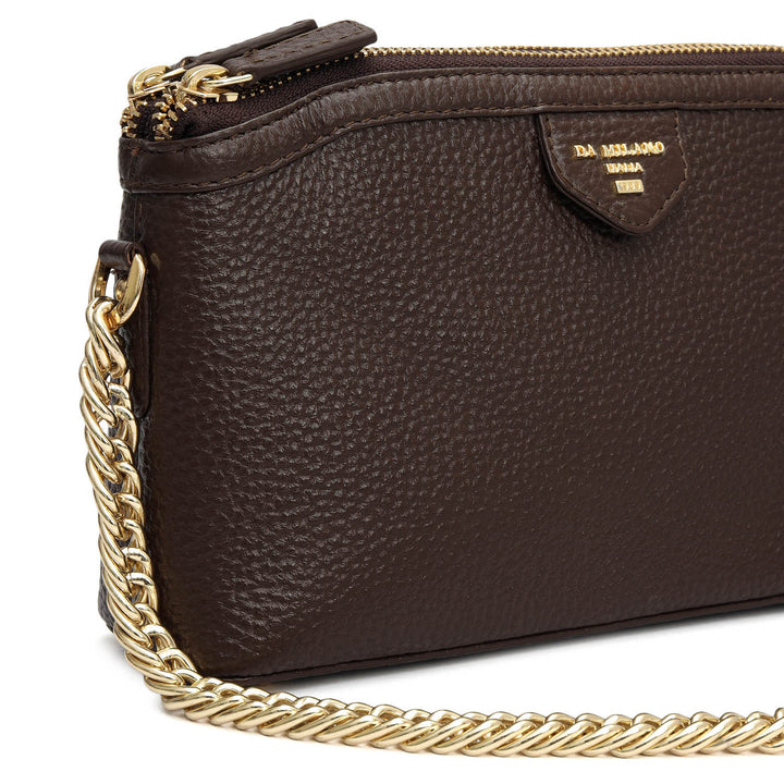 Small Wax Leather Baguette - Mocha