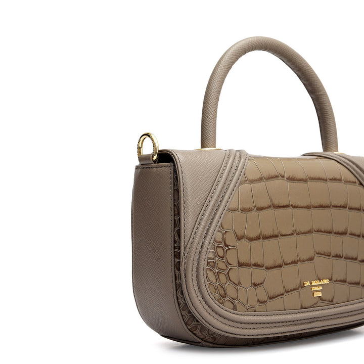 Small Monogram Leather Satchel - Smoke Grey