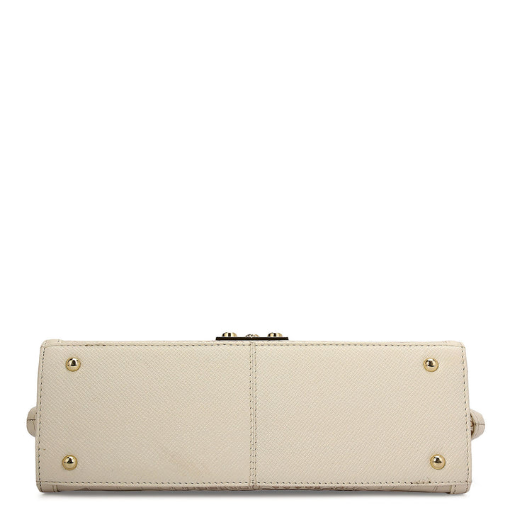 Small Croco Leather Shoulder Bag - Marshmallow