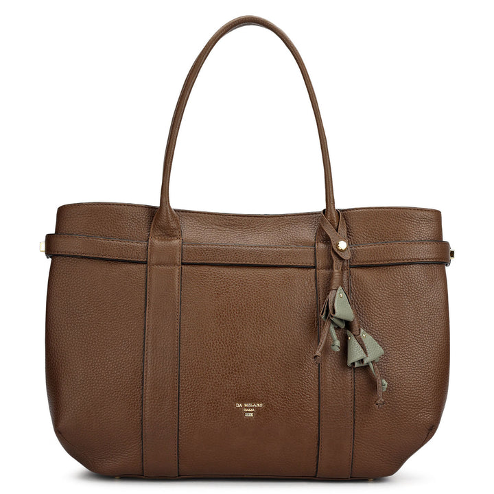 Large Wax Leather Tote - Mocha