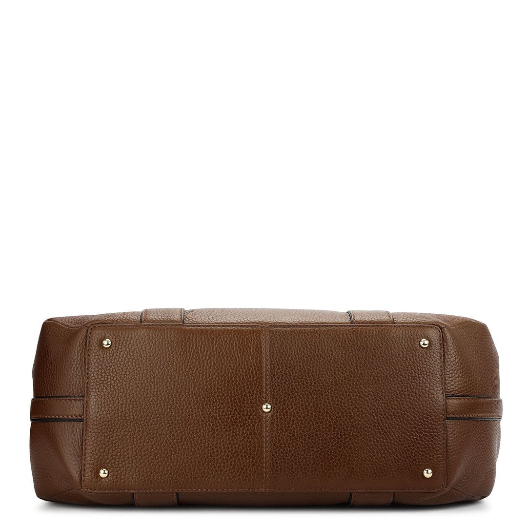 Large Wax Leather Tote - Mocha