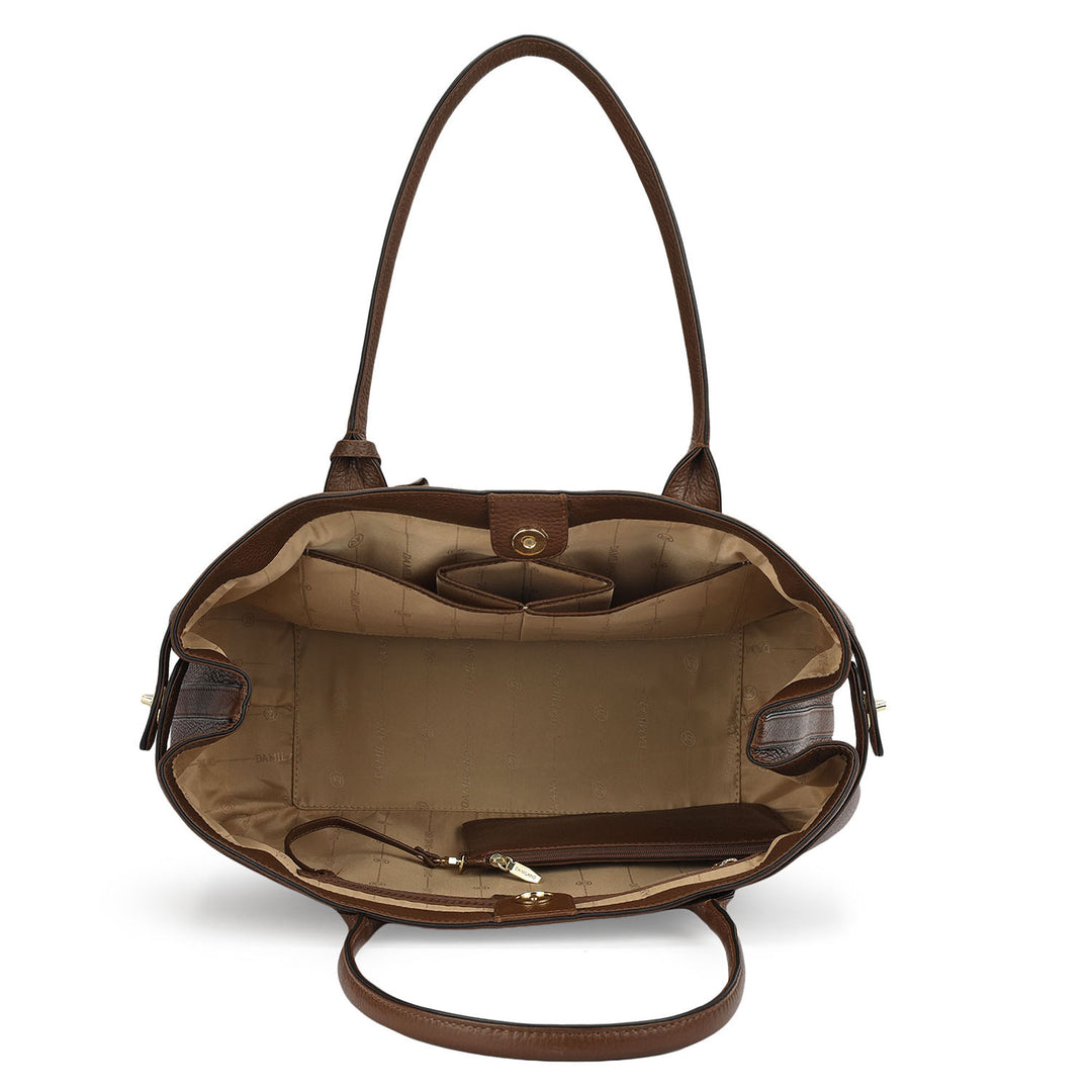 Large Wax Leather Tote - Mocha