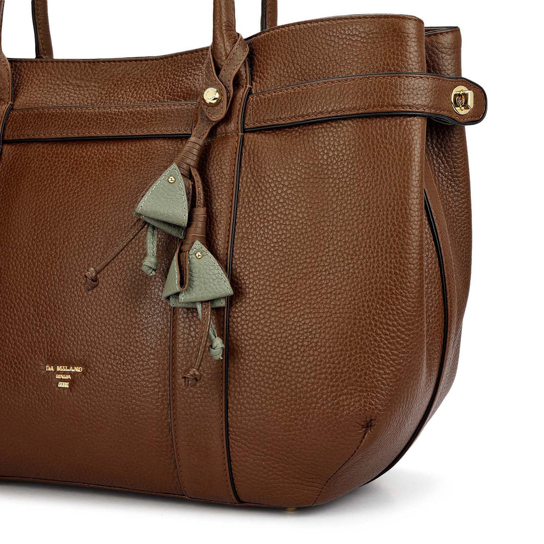 Large Wax Leather Tote - Mocha