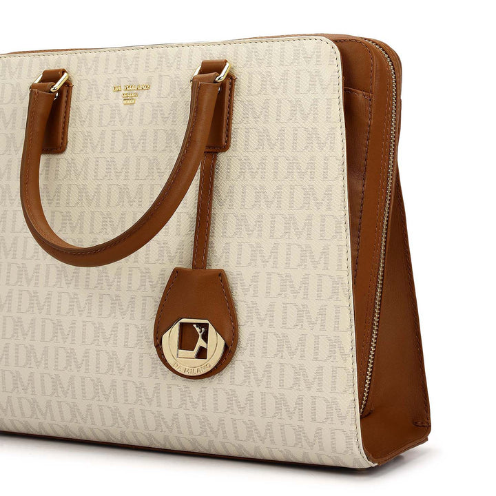 Medium Monogram Plain Leather Satchel - Marshmallow