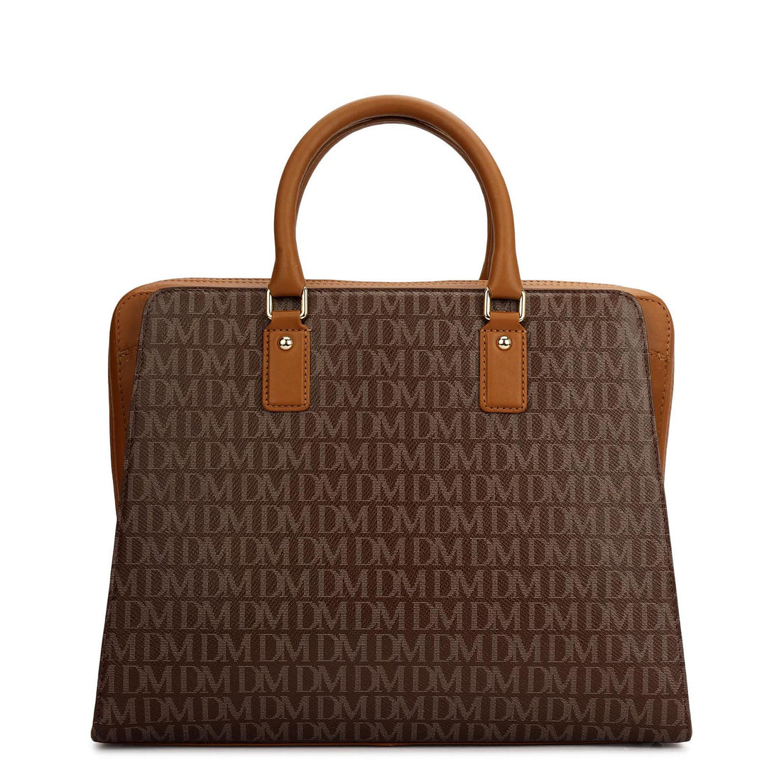 Medium Monogram Plain Leather Satchel - Walnut