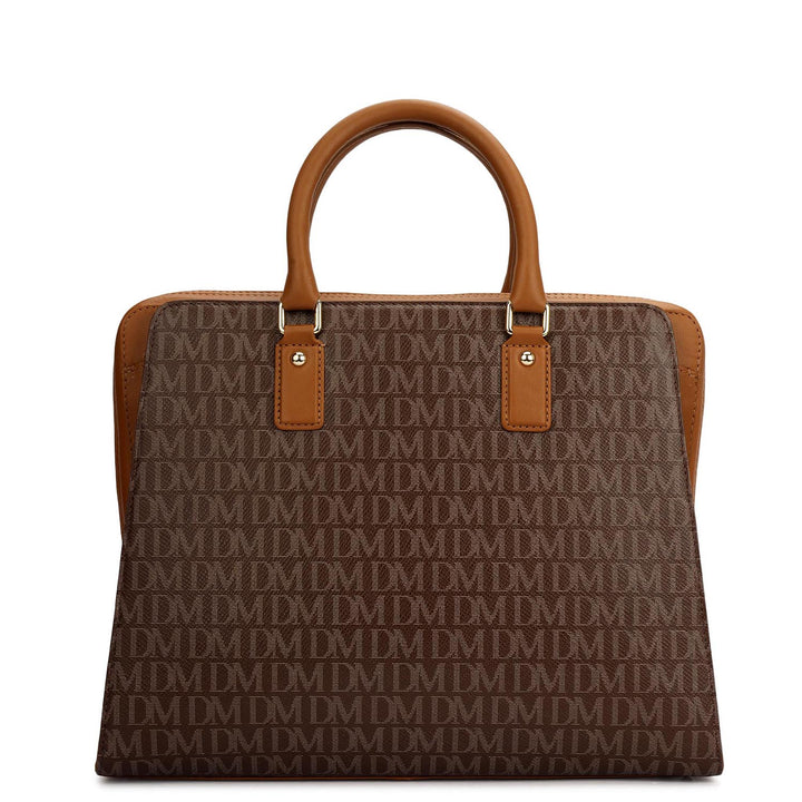 Medium Monogram Plain Leather Satchel - Walnut
