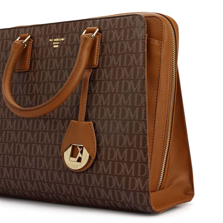 Medium Monogram Plain Leather Satchel - Walnut