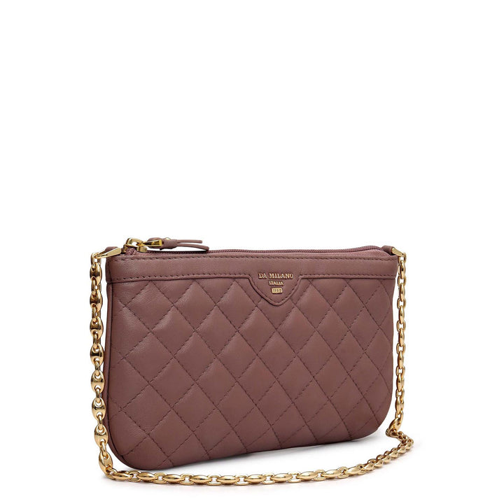 Small Quilting Leather Baguette - Lilac