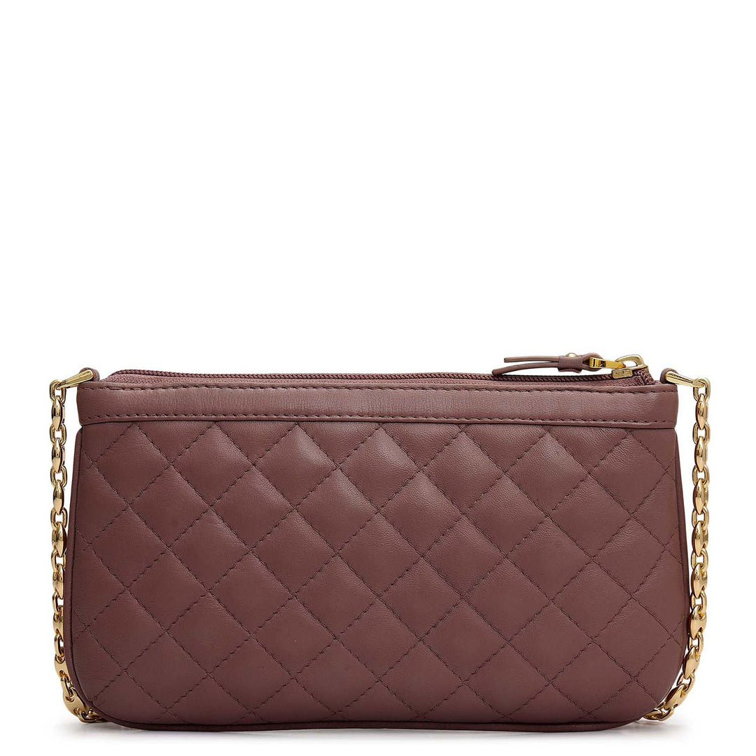 Small Quilting Leather Baguette - Lilac