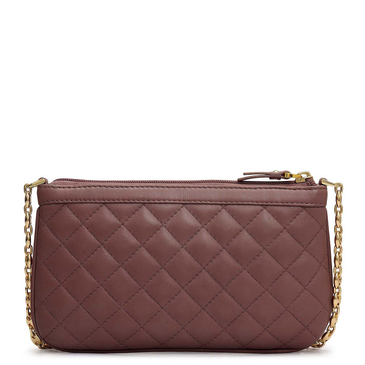 Small Quilting Leather Baguette - Lilac