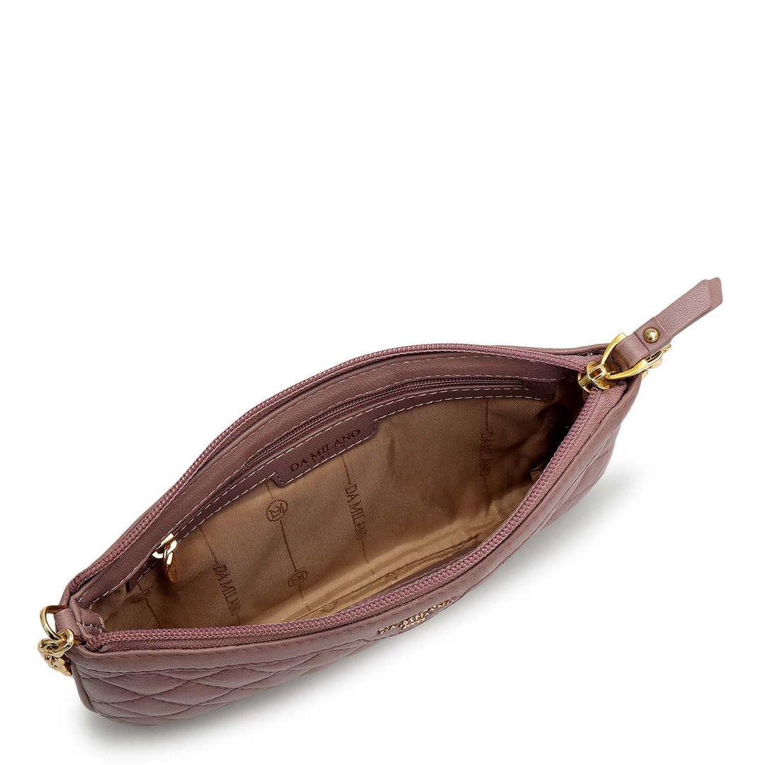 Small Quilting Leather Baguette - Lilac