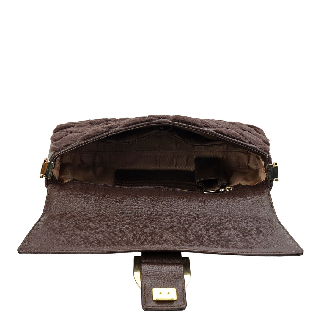 Fur Sling Bag - Chocolate