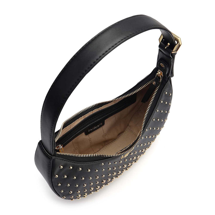 Small Plain Leather Baguette - Black