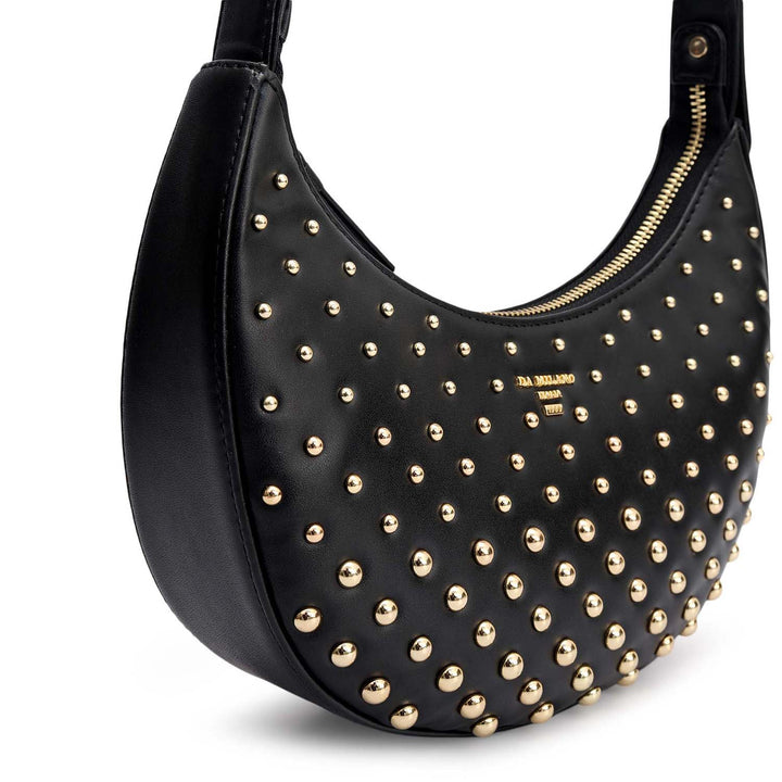 Small Plain Leather Baguette - Black