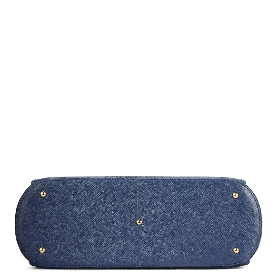 Medium Croco Leather Tote - Stardust