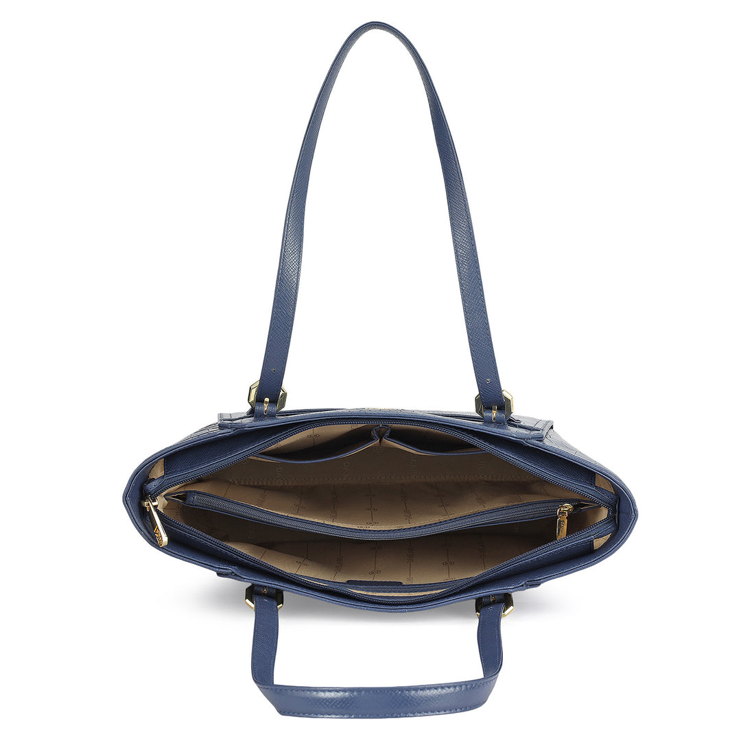 Medium Croco Leather Tote - Stardust