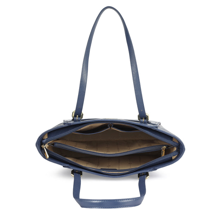 Medium Croco Leather Tote - Stardust