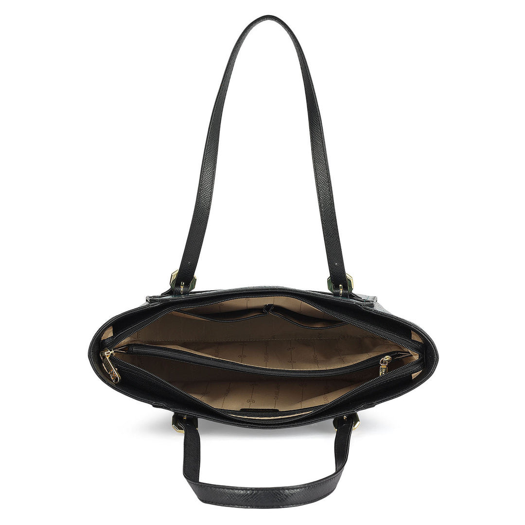 Medium Croco Leather Tote - Teal