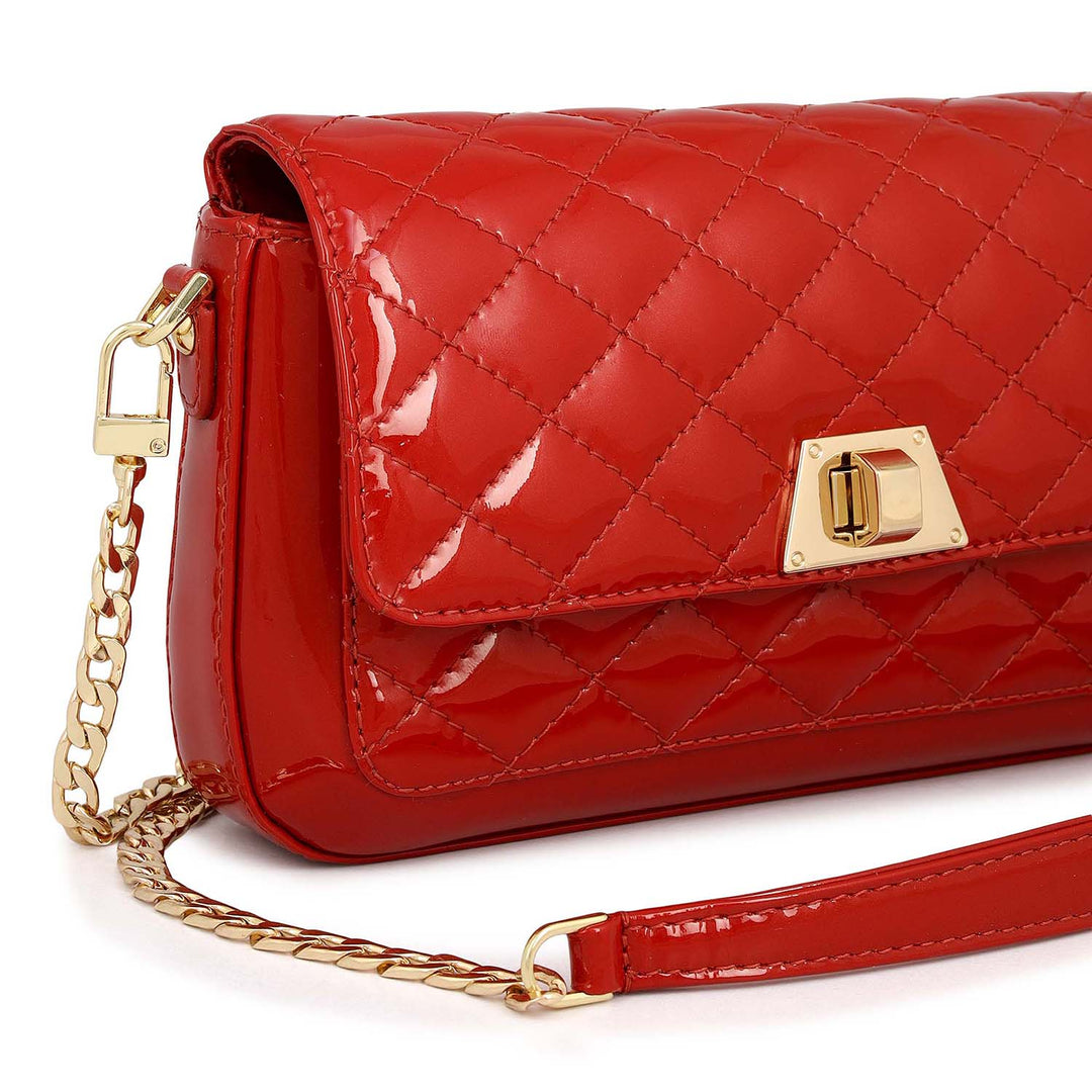 Small Patent Leather Sling - Red