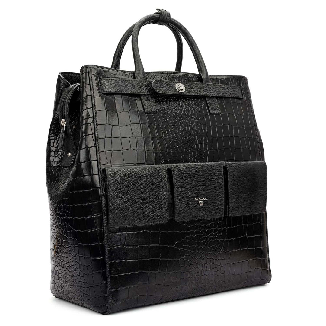 Croco Franzy Luggage Bag - Black