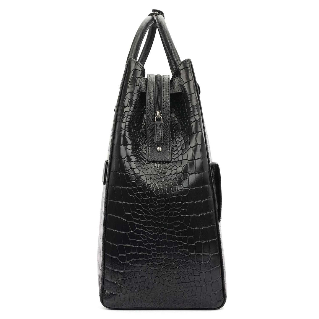 Croco Franzy Luggage Bag - Black