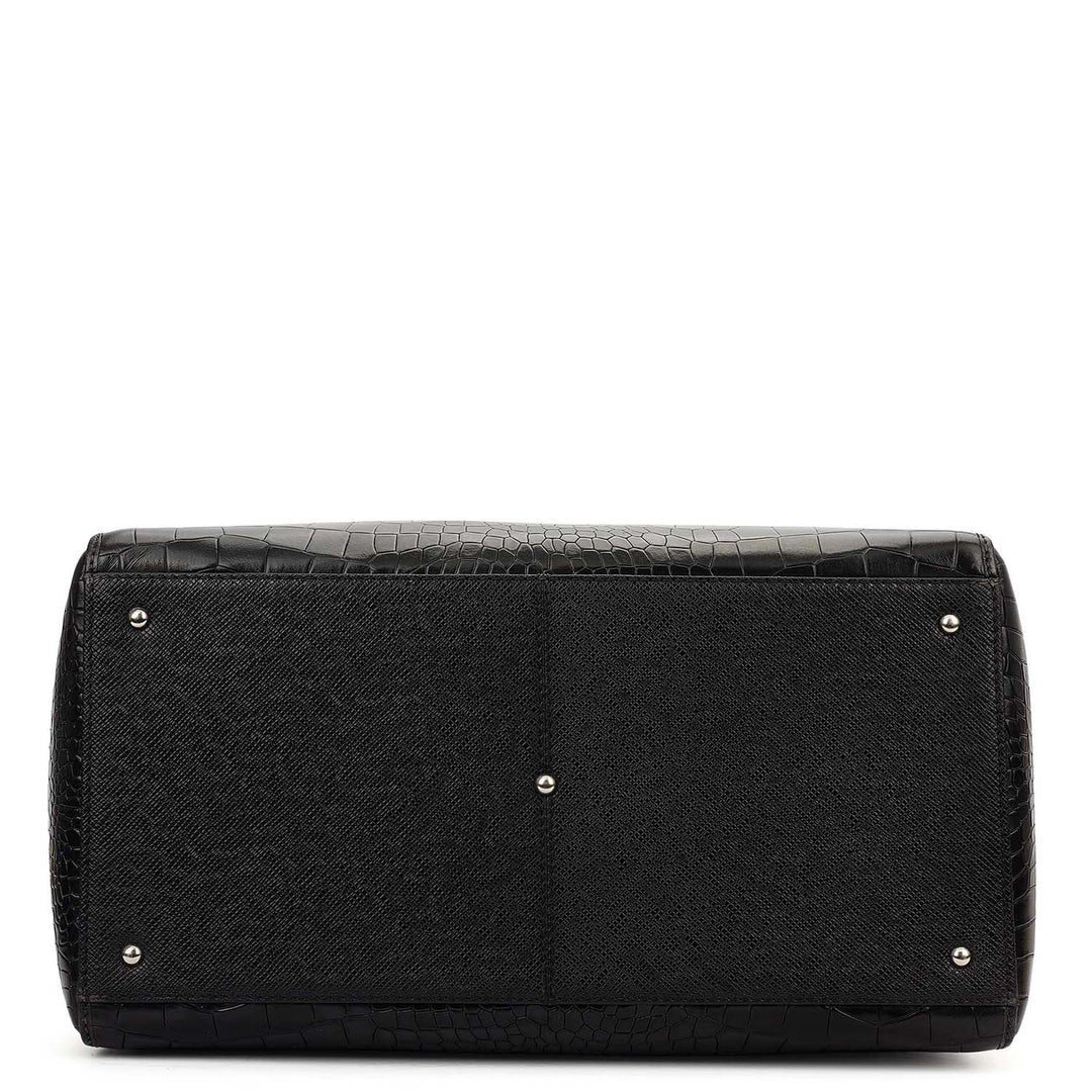 Croco Franzy Luggage Bag - Black