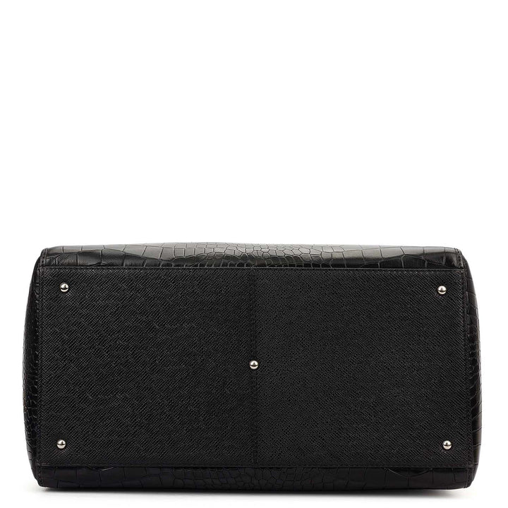 Croco Franzy Luggage Bag - Black