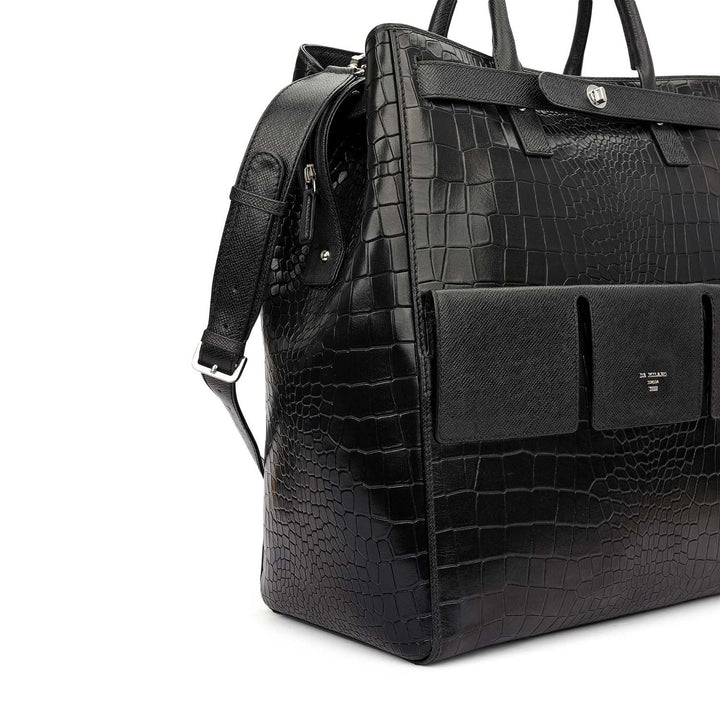 Croco Franzy Luggage Bag - Black