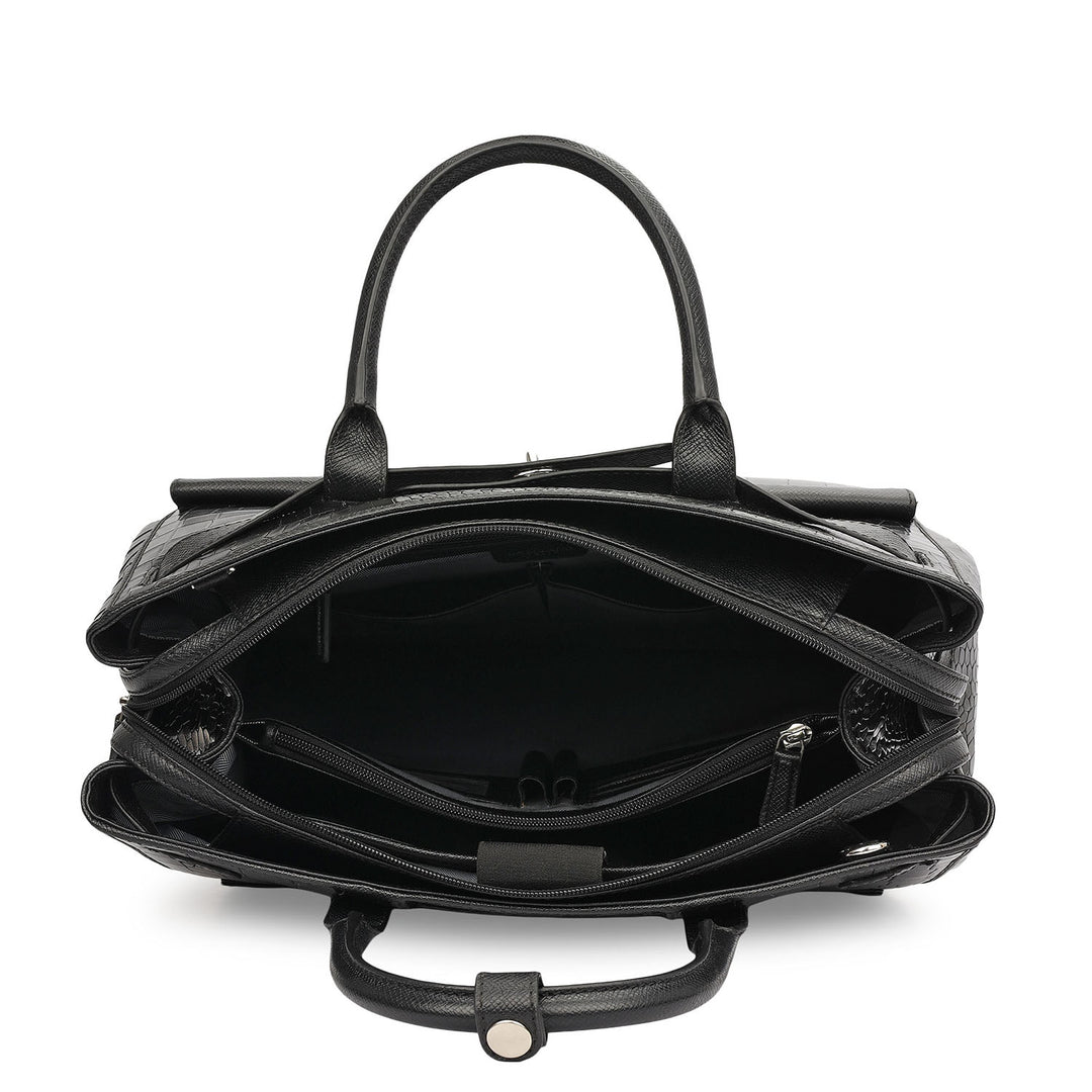 Croco Franzy Luggage Bag - Black