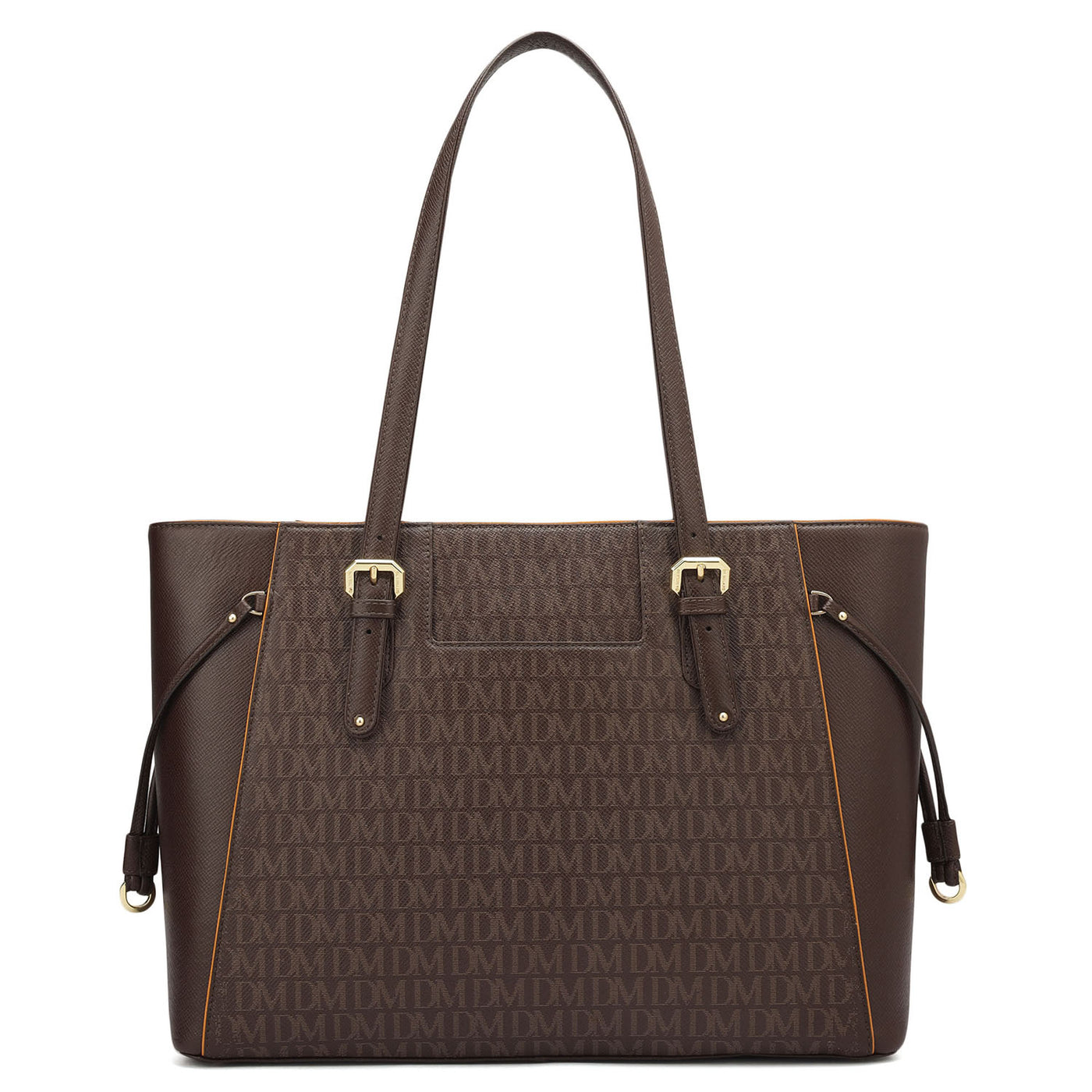 Large Monogram Franzy Leather Tote - Chocolate