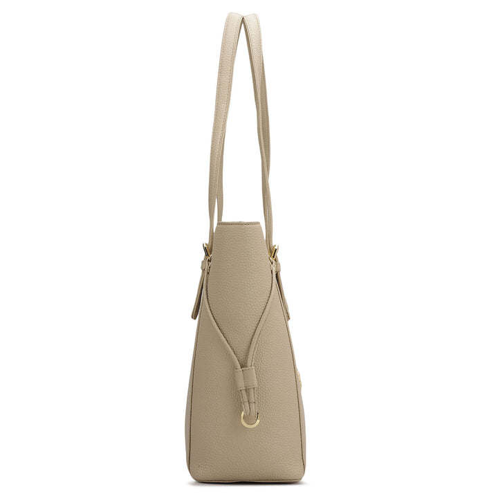 Large Wax Leather Tote - Dove