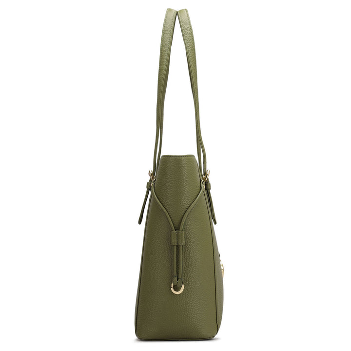 Large Wax Leather Tote - Fern