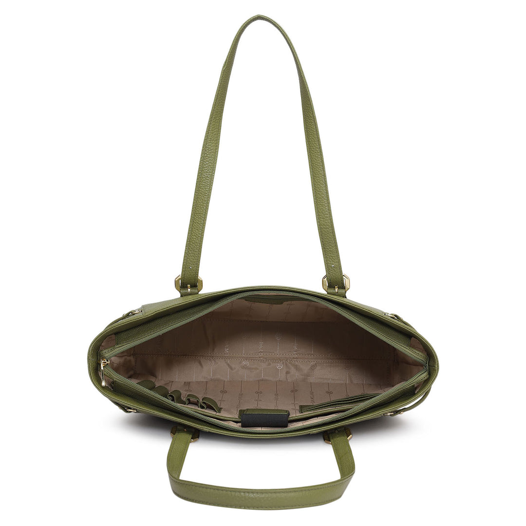 Large Wax Leather Tote - Fern