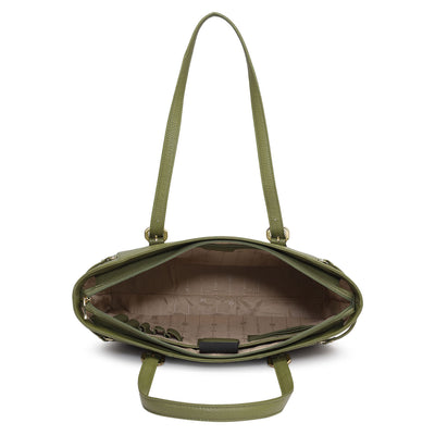 Large Wax Leather Tote - Fern